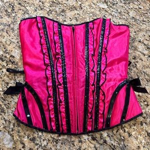 Leg Avenue Pink and Black Corset Top